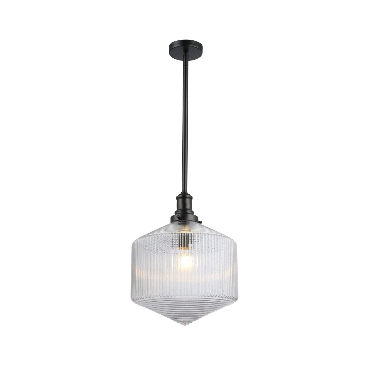 Jefferson Large Rod Pendant Clear & Matt Black - 1001718