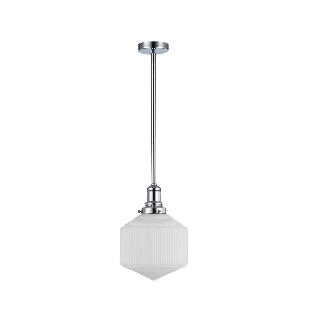 Jefferson Small Rod Pendant Light Chrome & Opal Matt - 1001724