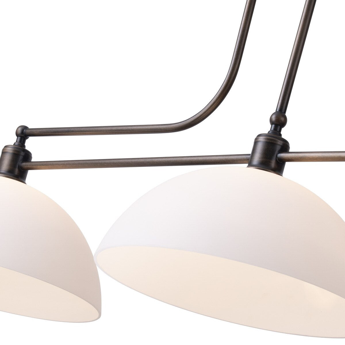 Sienna 3 Light Pendant with Shades Antique Brass & Opal Matte - LOI1001746