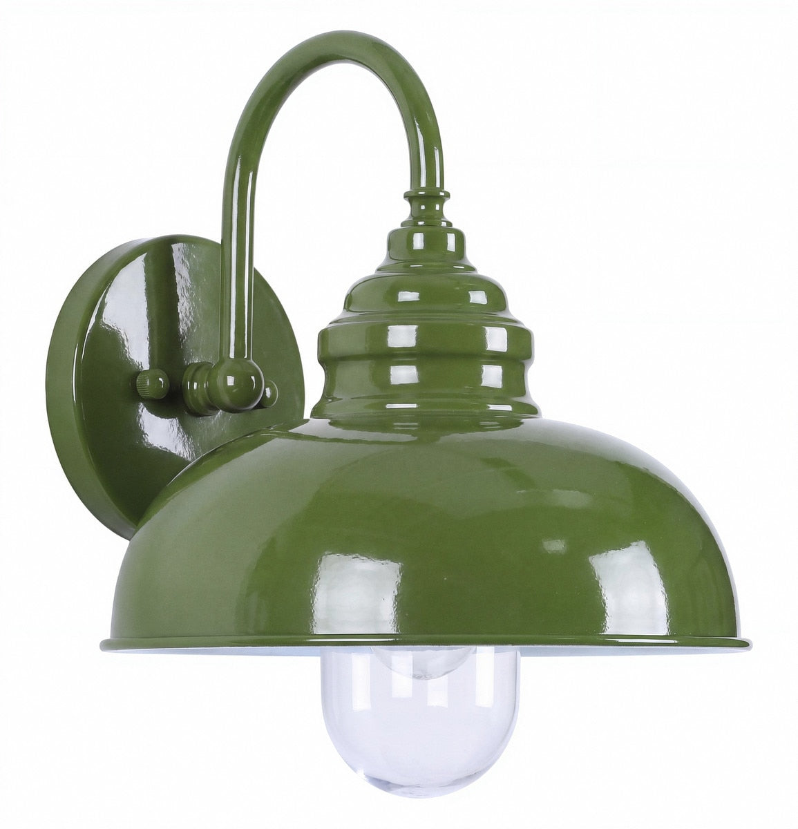 Parkway Large Outdoor Wall Light Olive Green & Clear - 1001768