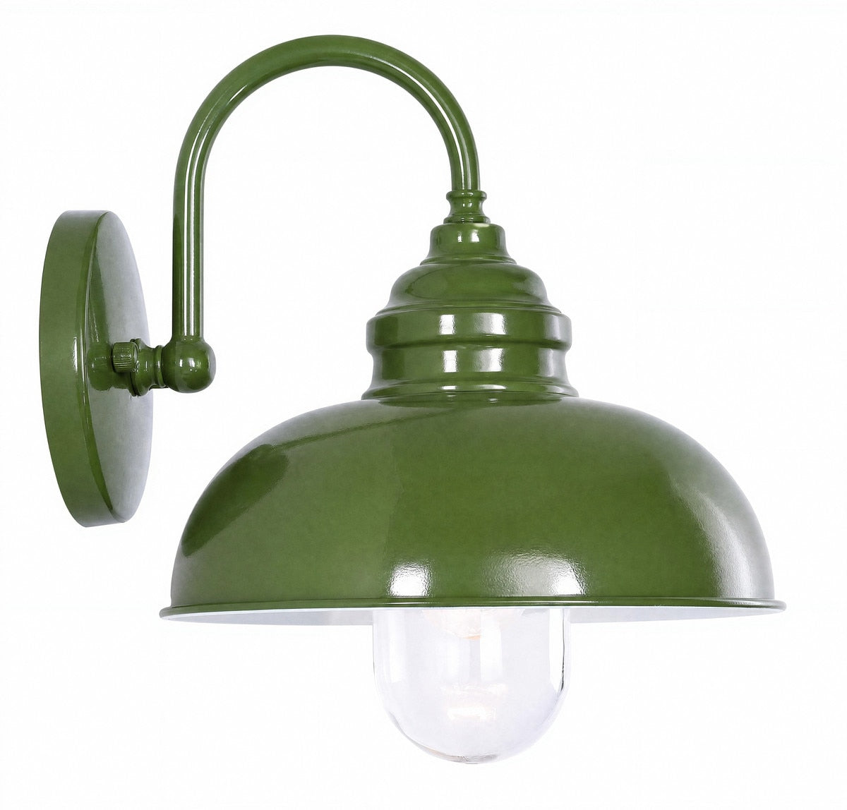 Parkway Large Outdoor Wall Light Olive Green & Clear - 1001768