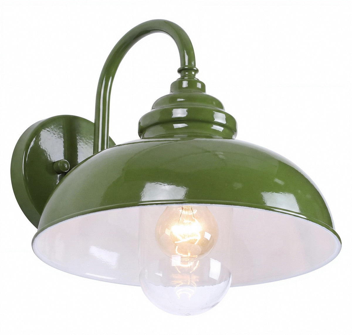 Parkway Large Outdoor Wall Light Olive Green & Clear - 1001768