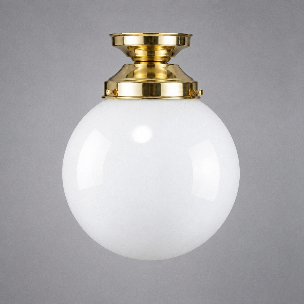 DIY Batten Fix Brass With 8" Sphere Opal Glass - 3000044