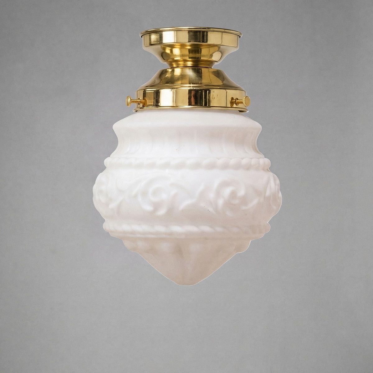 DIY Batten Fix Brass With 8" Premier Opal Matt Glass - 3000045