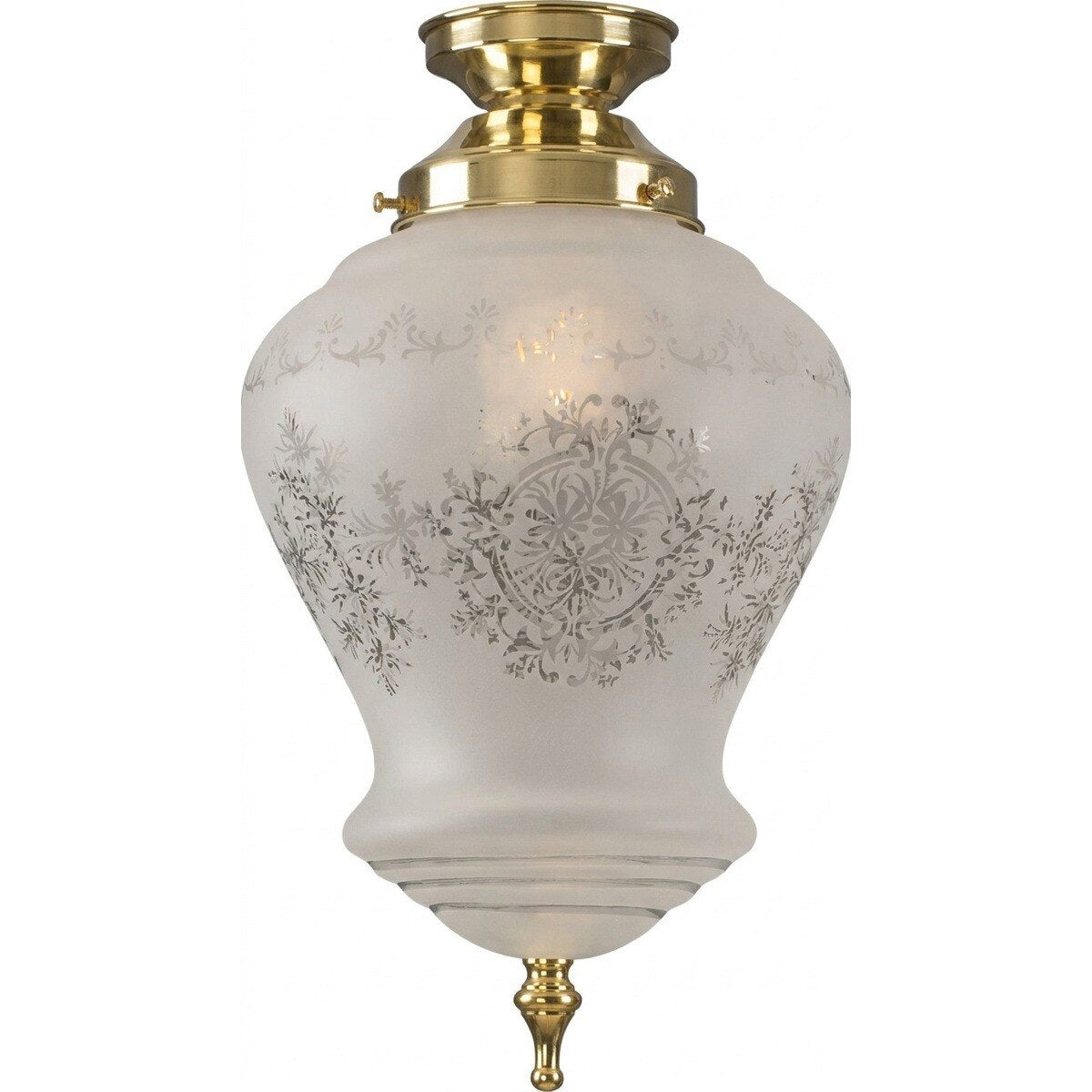 DIY Batten Fix Brass With Cambridge Frost Etched Glass - 3000056