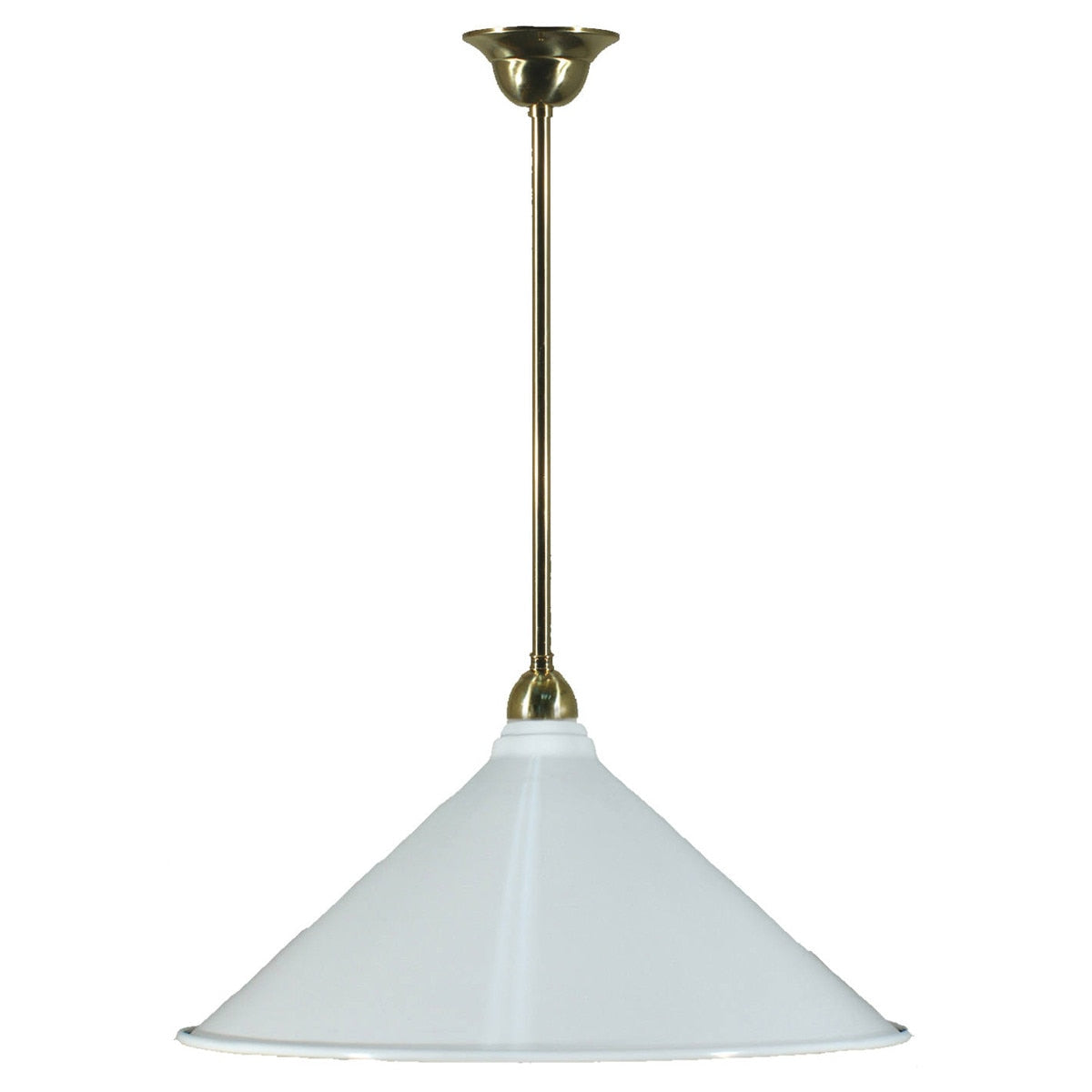 Single Rod Pendant Brass With 390mm Edwardian White Shade - 3000132