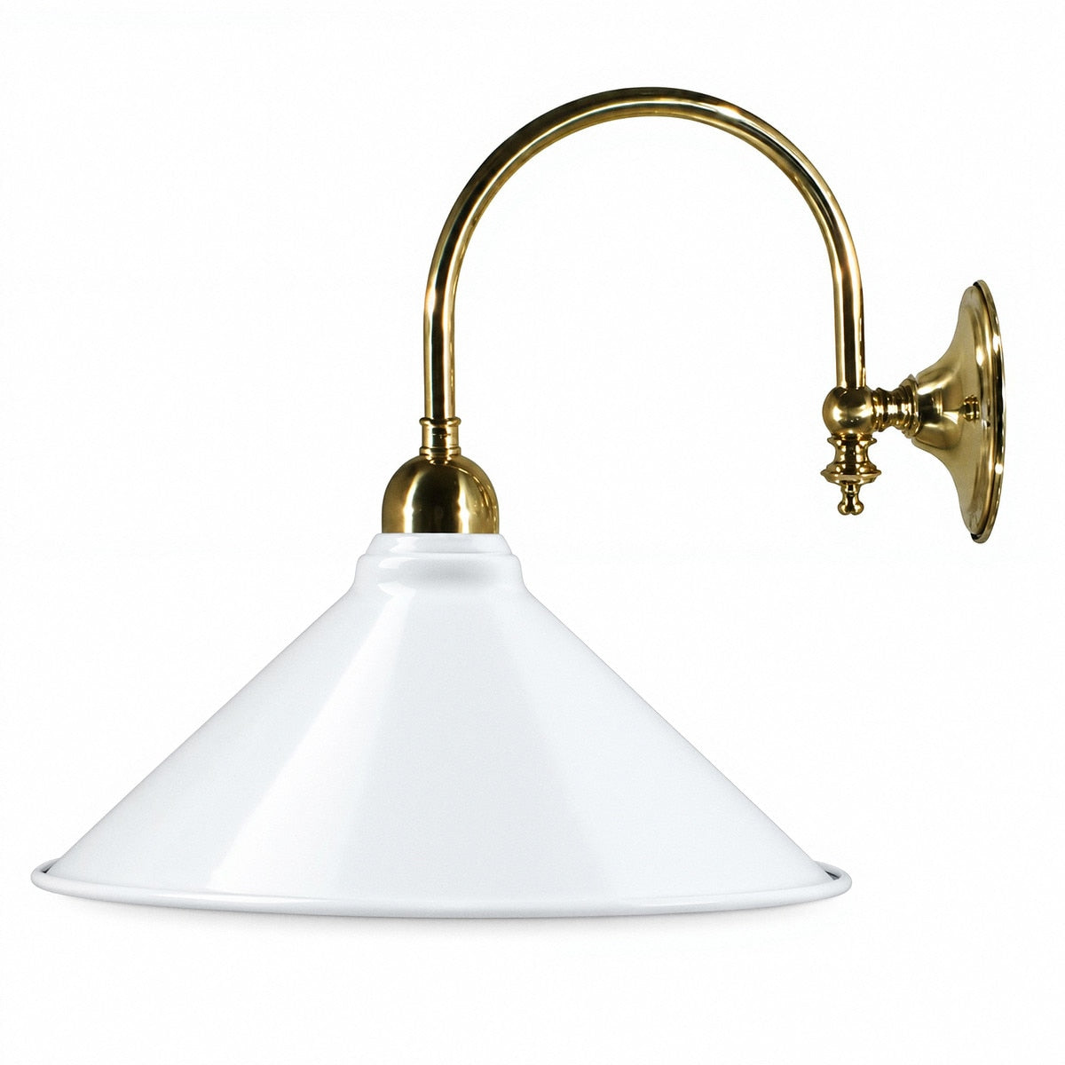Luke Wall Light Brass With 250mm Edwardian White Shade - 3000185