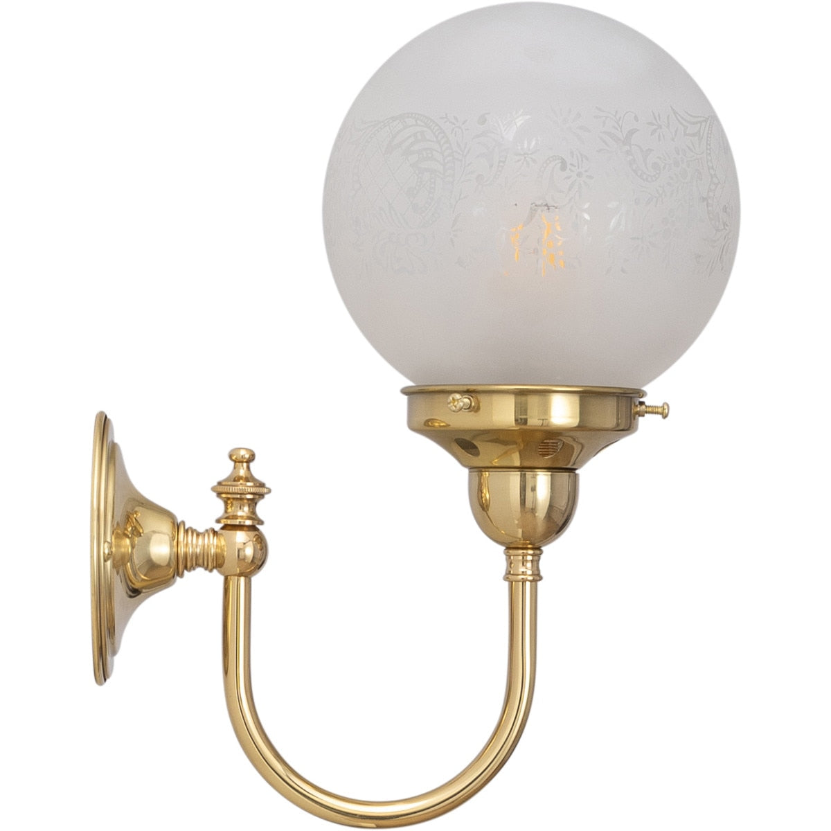 Luke Wall Light Brass With Sheffield Glass - 3000187