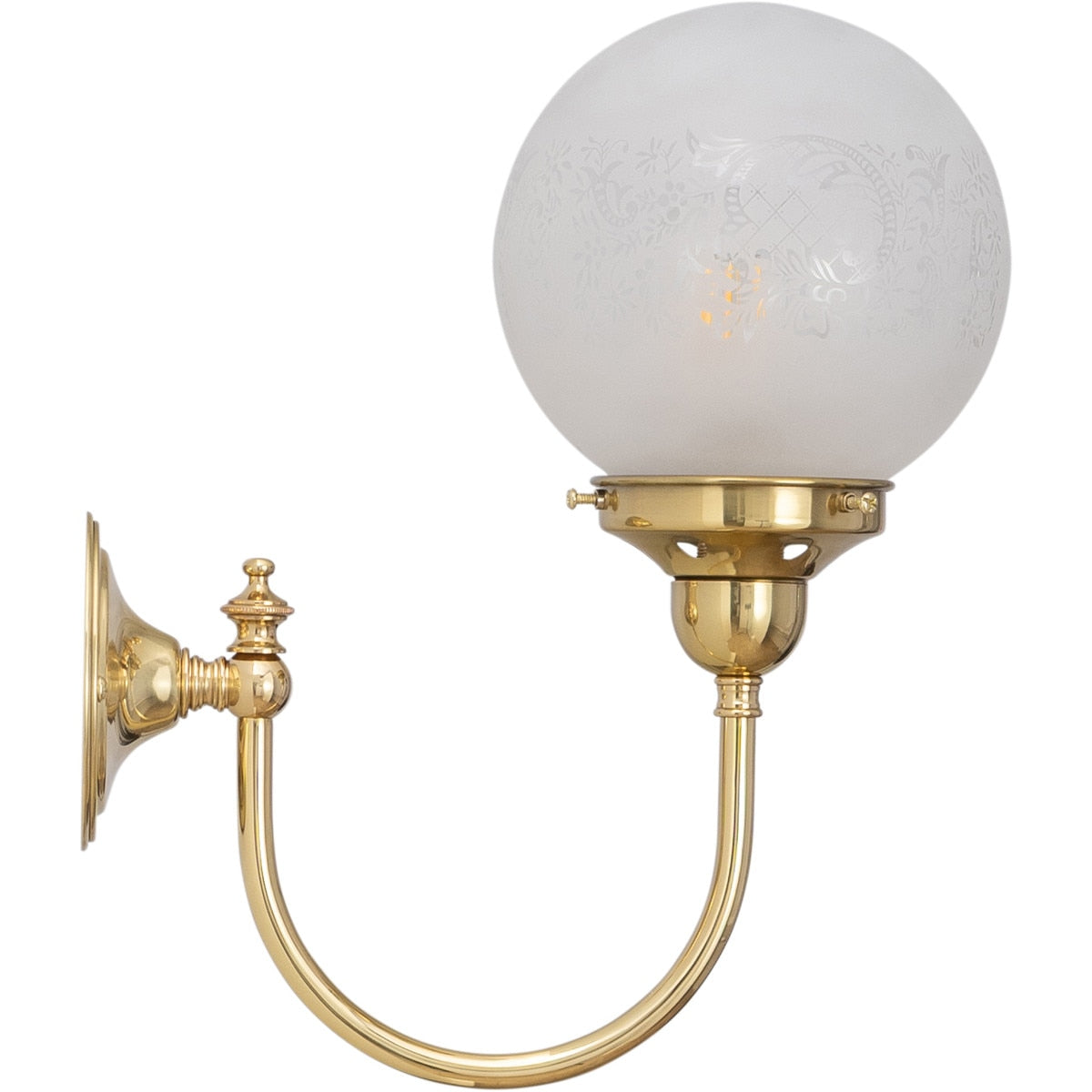 Luke Wall Light Brass With Sheffield Glass - 3000187