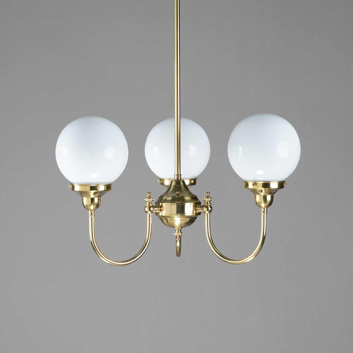 Luke 3 Light Pendant Brass With Sphere Opal Glass - 3000188