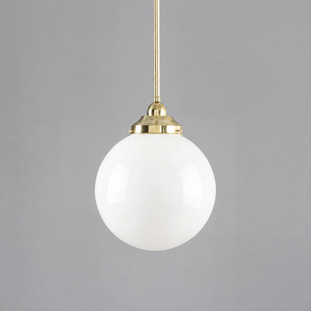 Single Rod Pendant Brass With 10" Sphere Opal Glass - 3000242