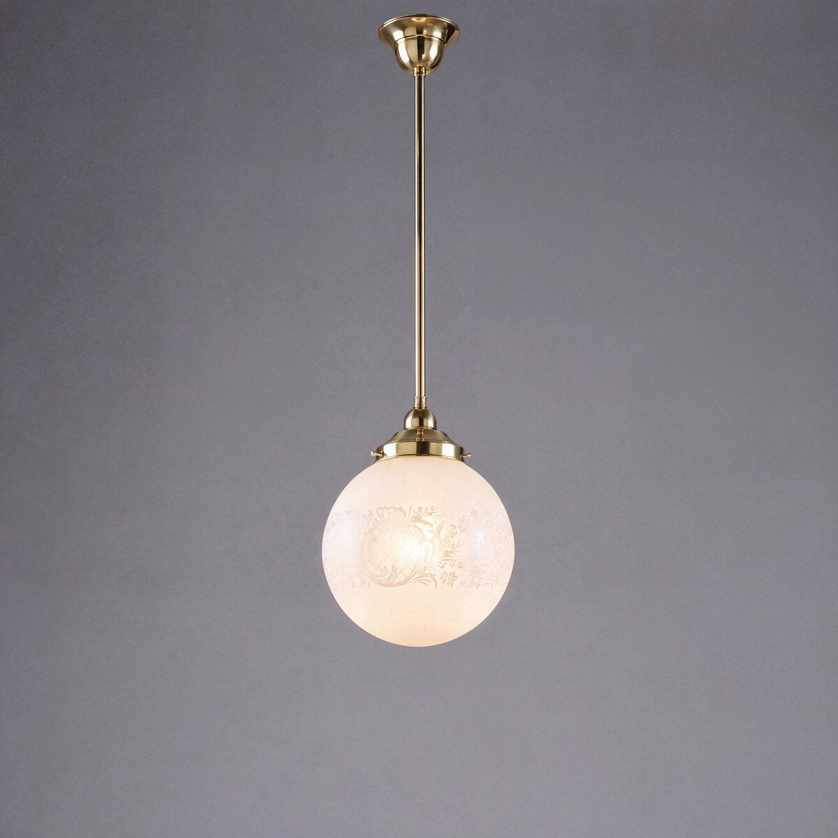 Single Rod Pendant Brass With 10" Sheffield Glass - 3000245