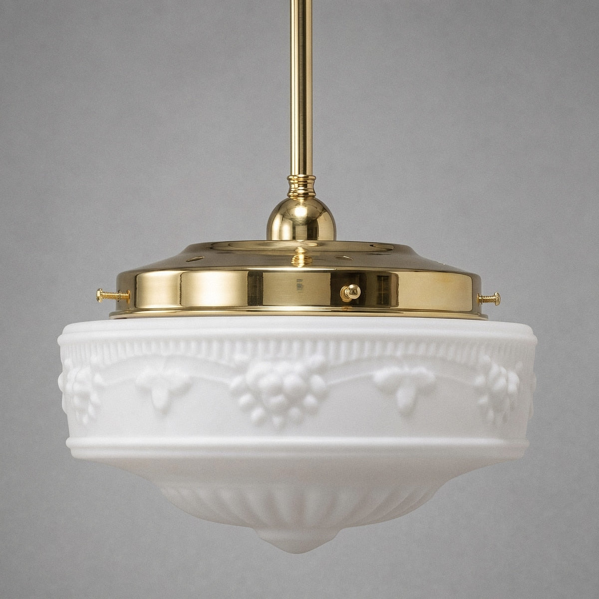 Single Rod Pendant Brass With 11" Senator Opal Matt Glass - 3000247