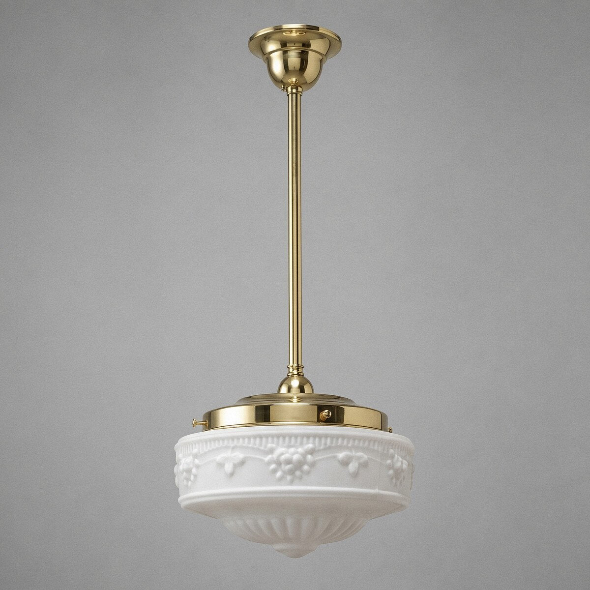 Single Rod Pendant Brass With 11" Senator Opal Matt Glass - 3000247