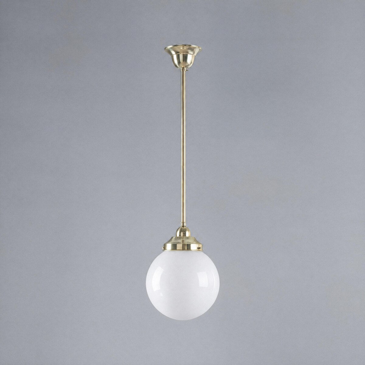 Single Rod Pendant Brass With 8" Sphere Opal Glass - 3000254