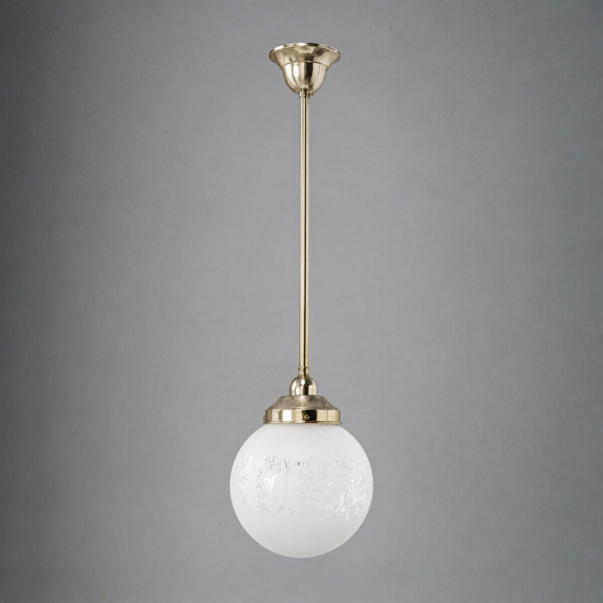 Single Rod Pendant Brass With 8" Sheffield Glass - 3000258
