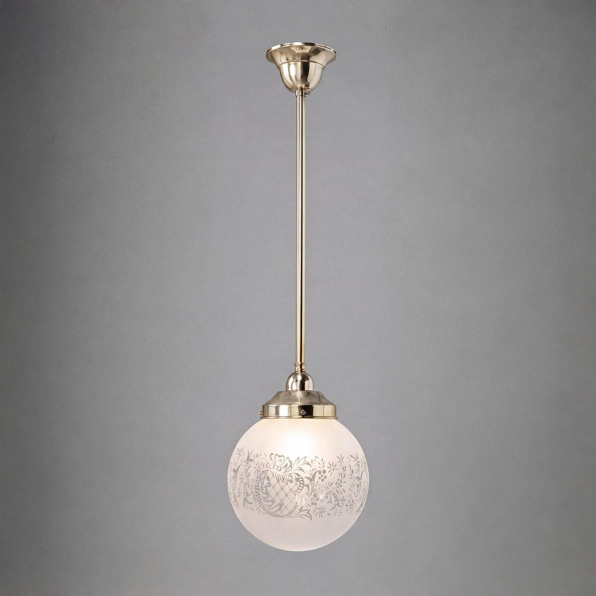Single Rod Pendant Brass With 8" Sheffield Glass - 3000258