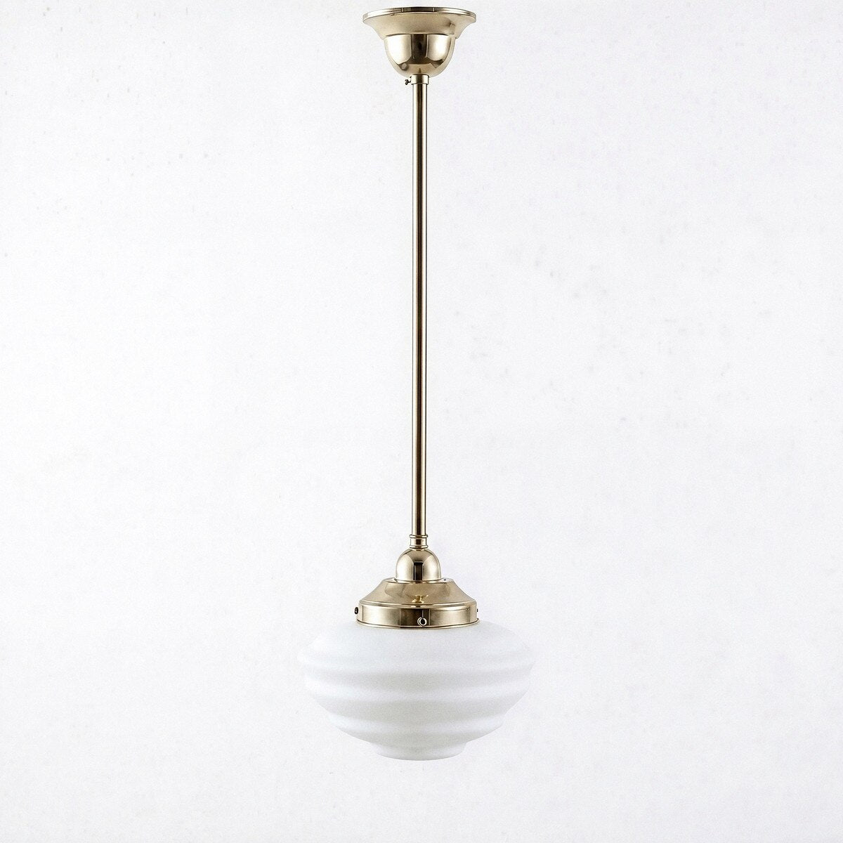Single Rod Pendant Brass With Cannes Opal Matt Glass - 3000267