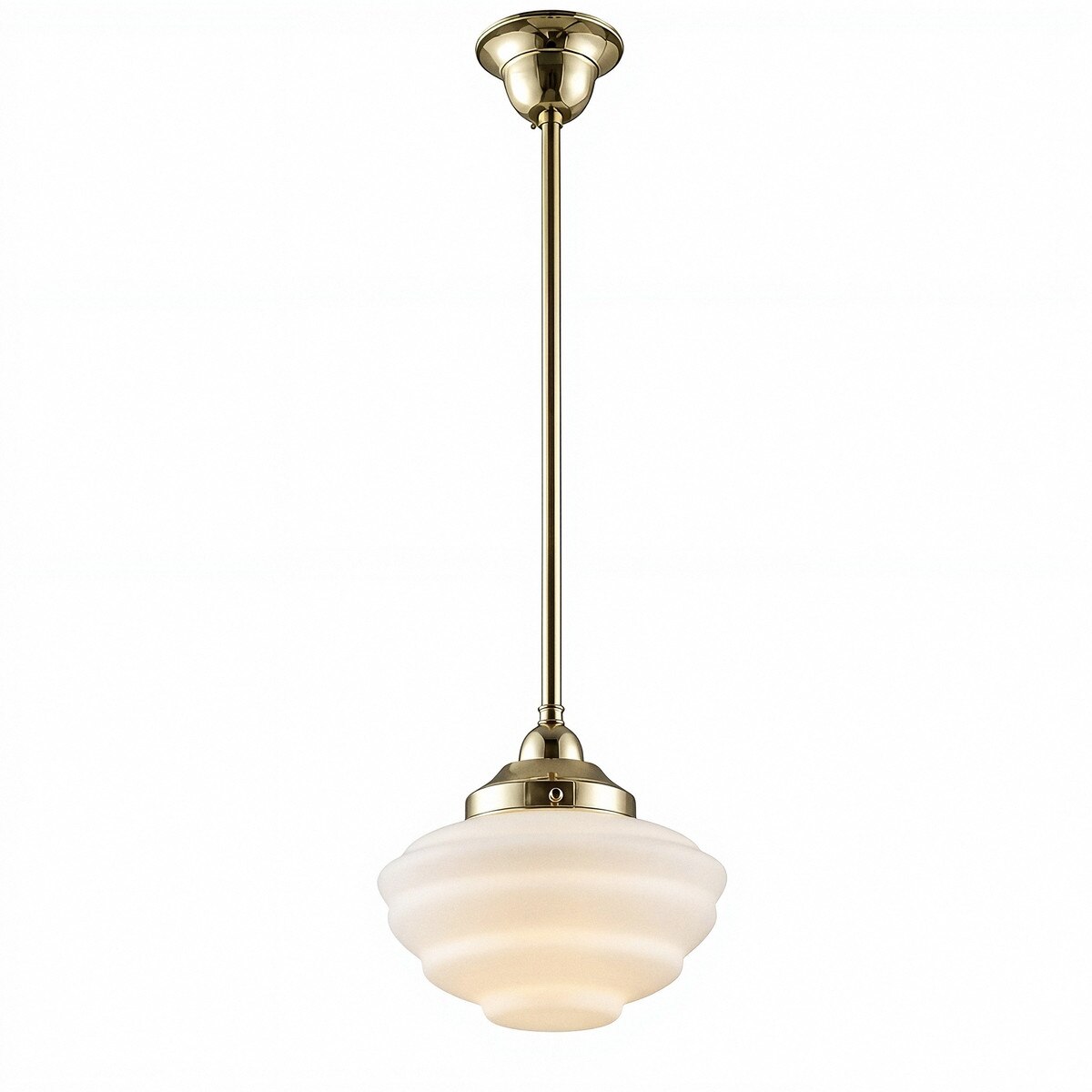 Single Rod Pendant Brass With Cannes Opal Matt Glass - 3000267