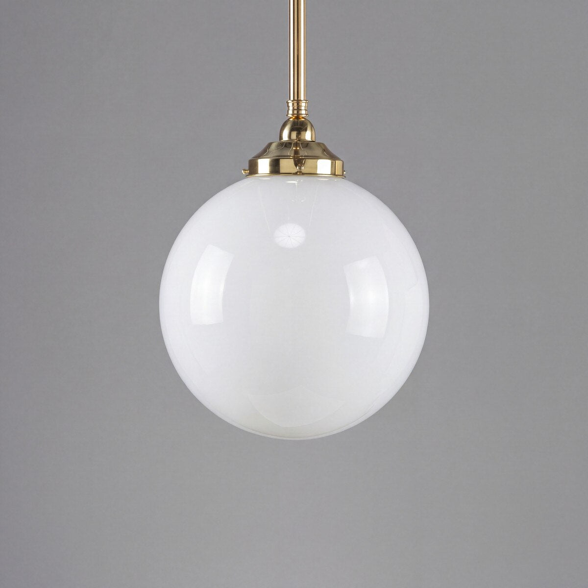 Single Rod Pendant Brass With 12" Sphere Opal Glass - 3000278
