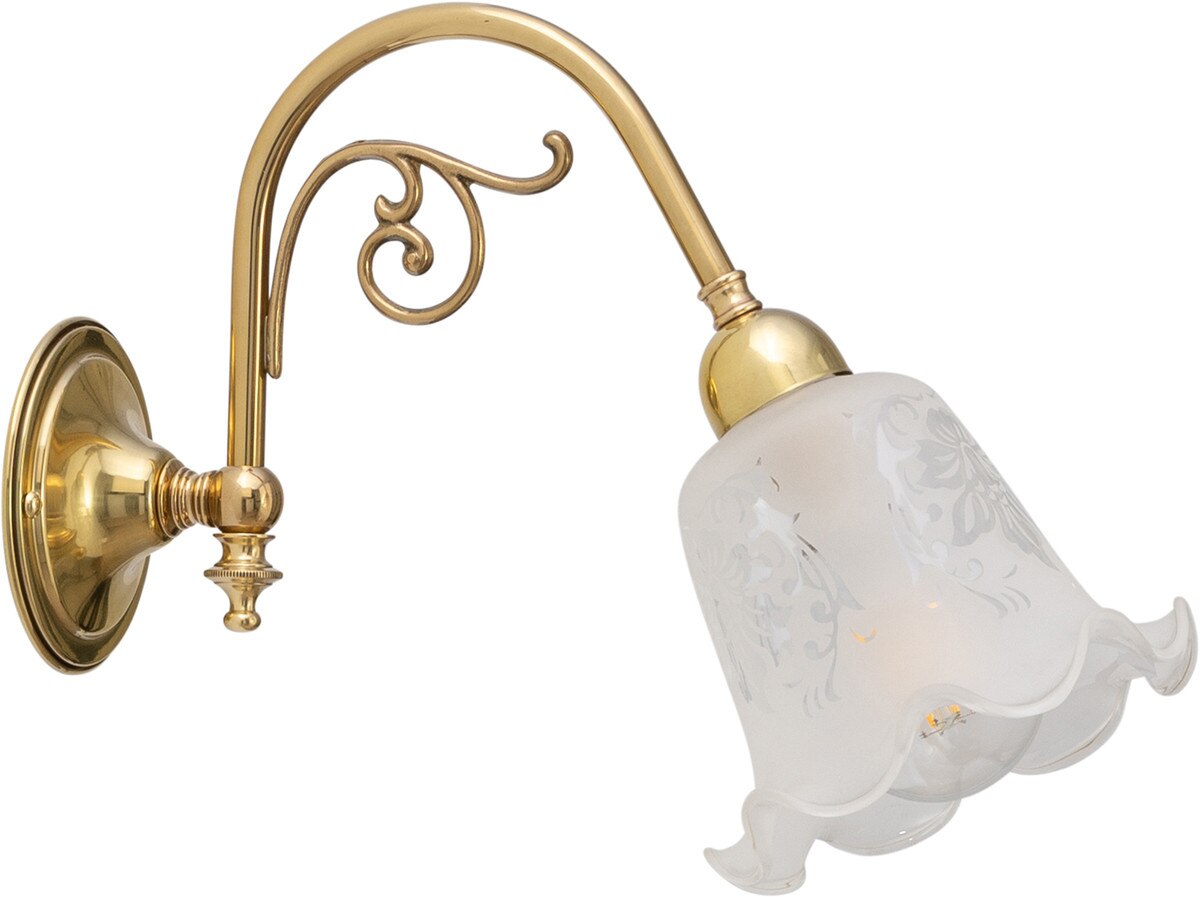 Victoriana Wall Light Brass With 5008 Frost Etched Glass - 3000316