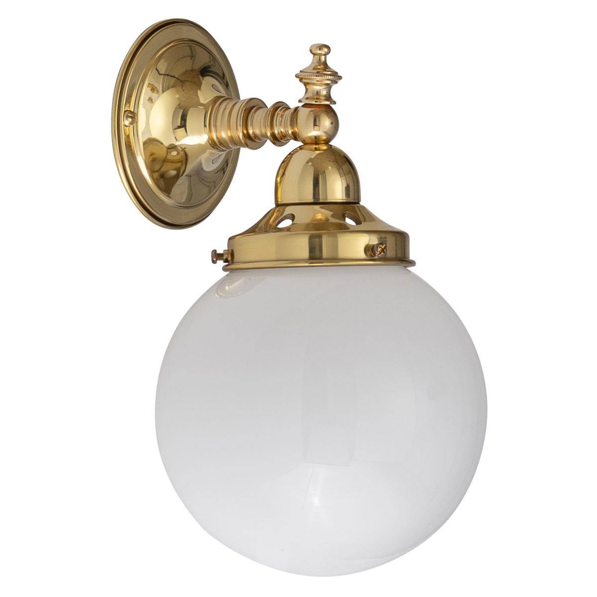 Koscina Wall Light Brass Aluminium With 6" Sphere Opal Gloss Glass - 3000351