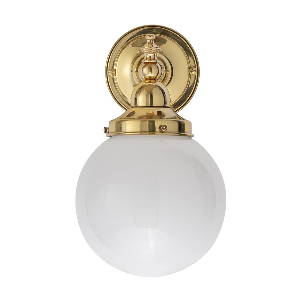 Koscina Wall Light Brass Aluminium With 6" Sphere Opal Gloss Glass - 3000351