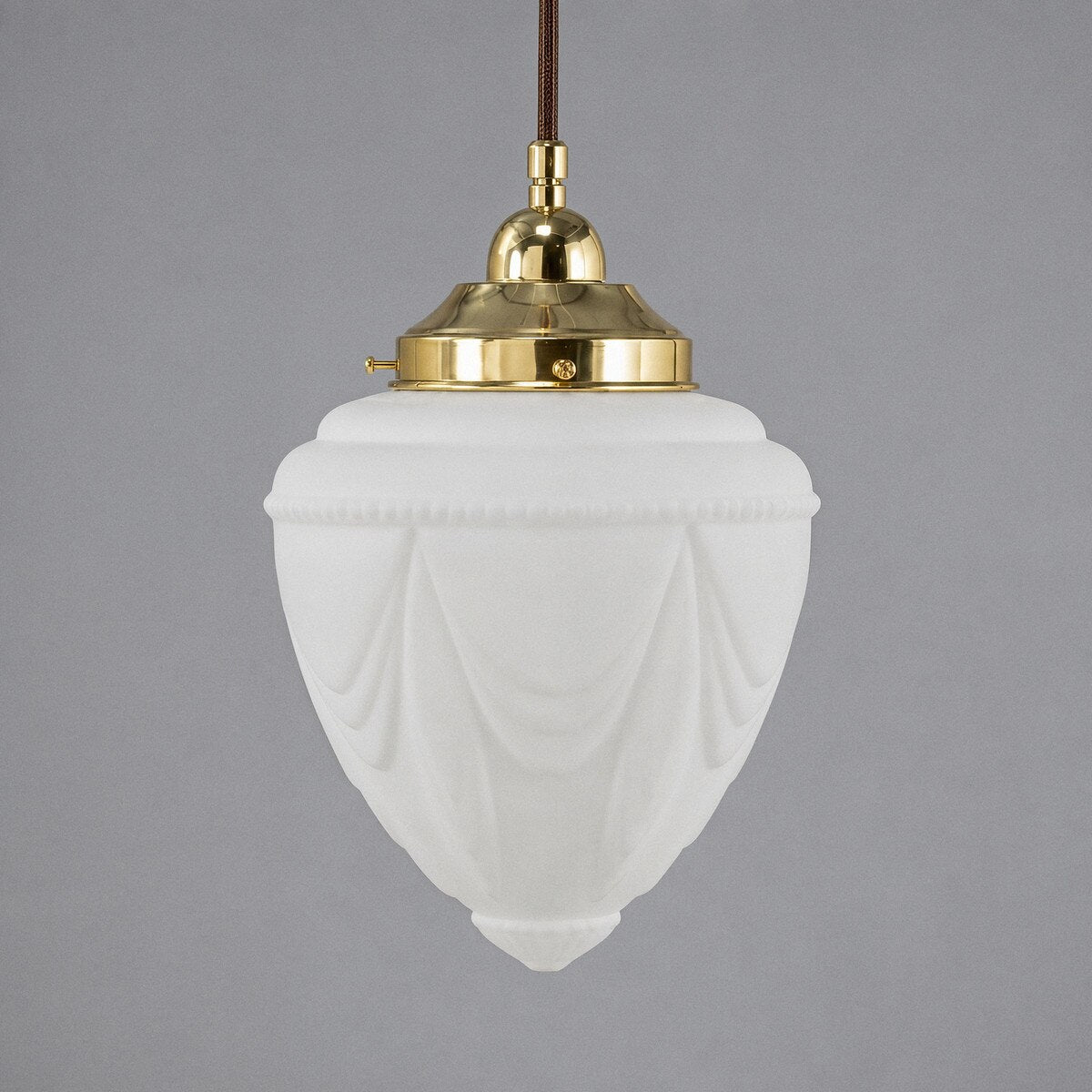 Single Cord Pendant Brass With 8" Empire Opal Matt Glass - 3001111