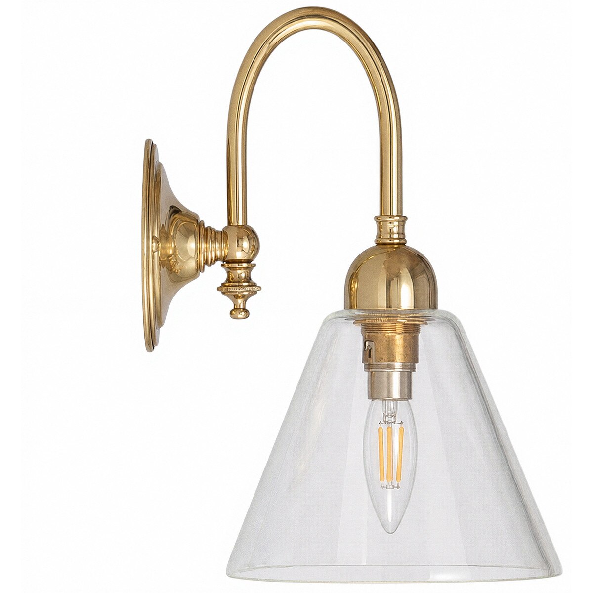 Loxton Wall Light Brass With Cono Clear Glass - 3001175