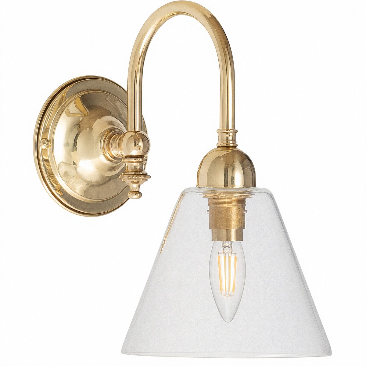 Loxton Wall Light Brass With Cono Clear Glass - 3001175