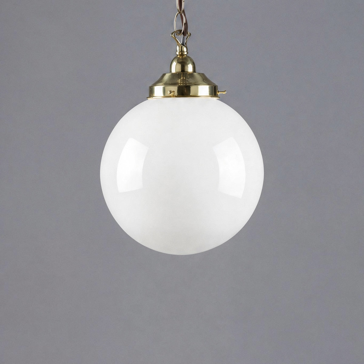 Single Chain Pendant Brass With 10" Sphere Opal Glass - 3001190