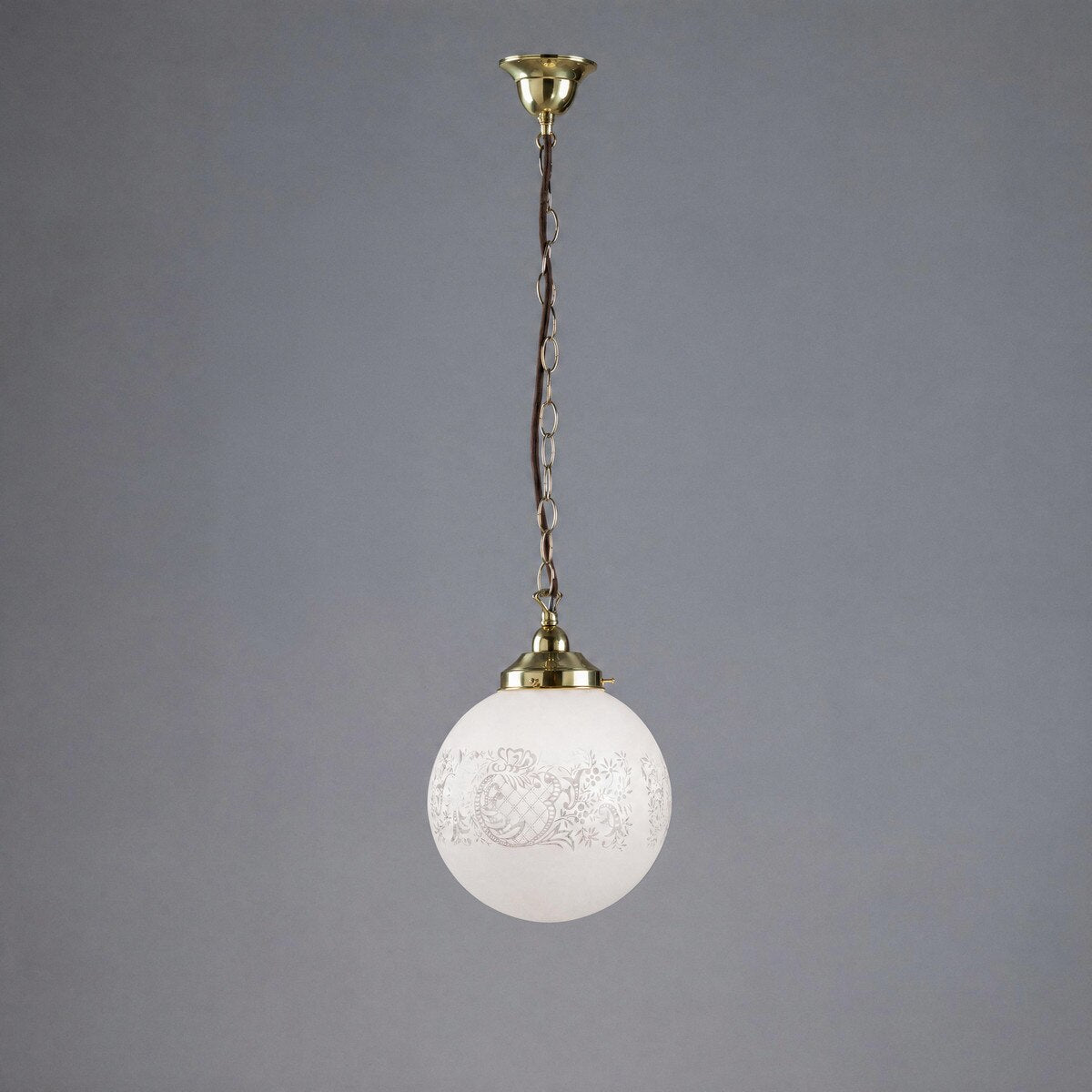 Single Chain Pendant Brass With 10" Sheffield Glass - 3001191