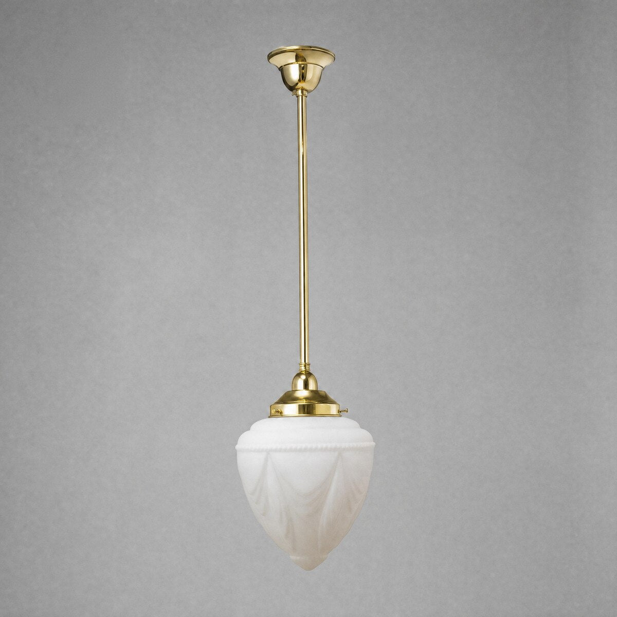 Single Rod Pendant Brass With 8" Empire Opal Matt Glass - 3001242