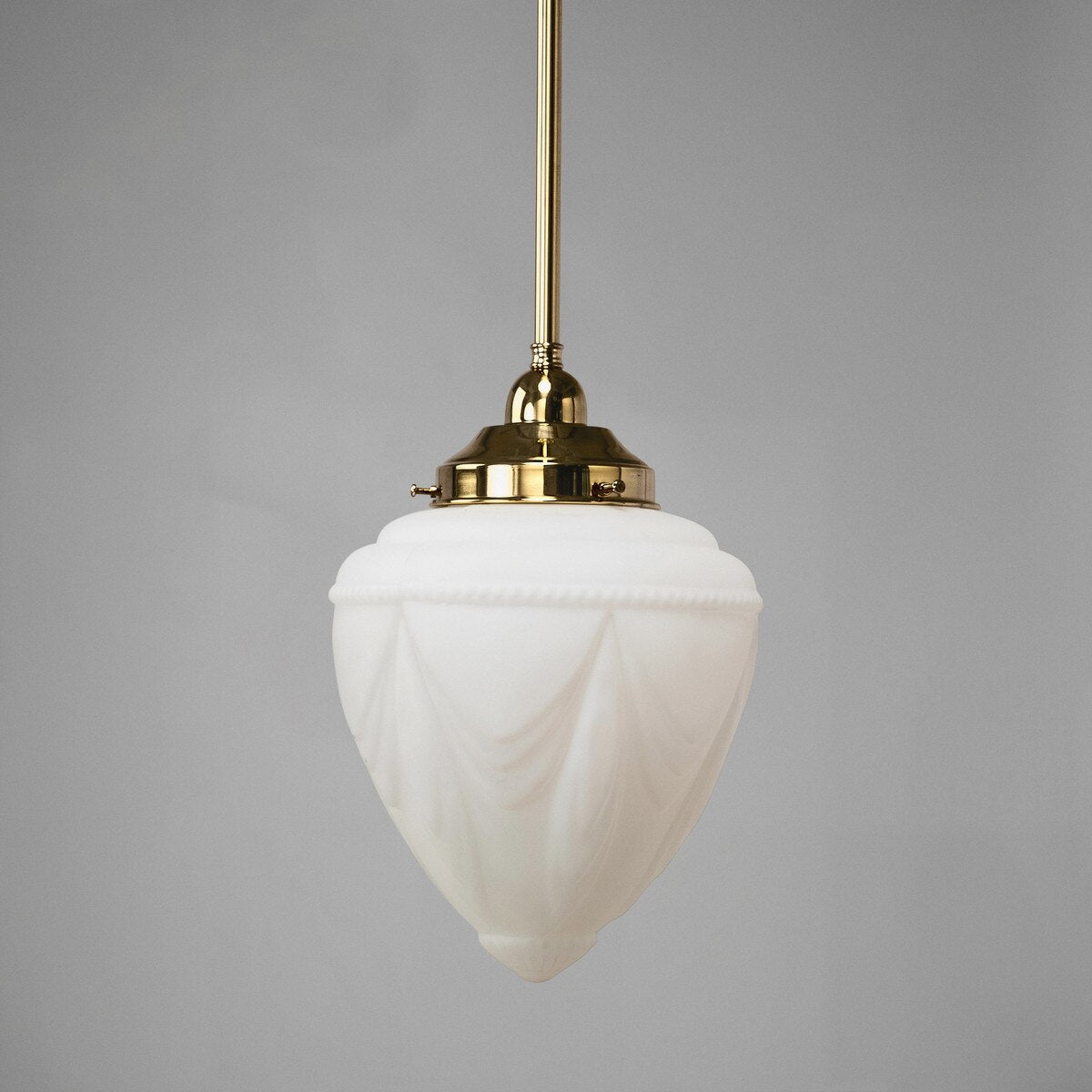 Single Rod Pendant Brass With 8" Empire Opal Matt Glass - 3001242