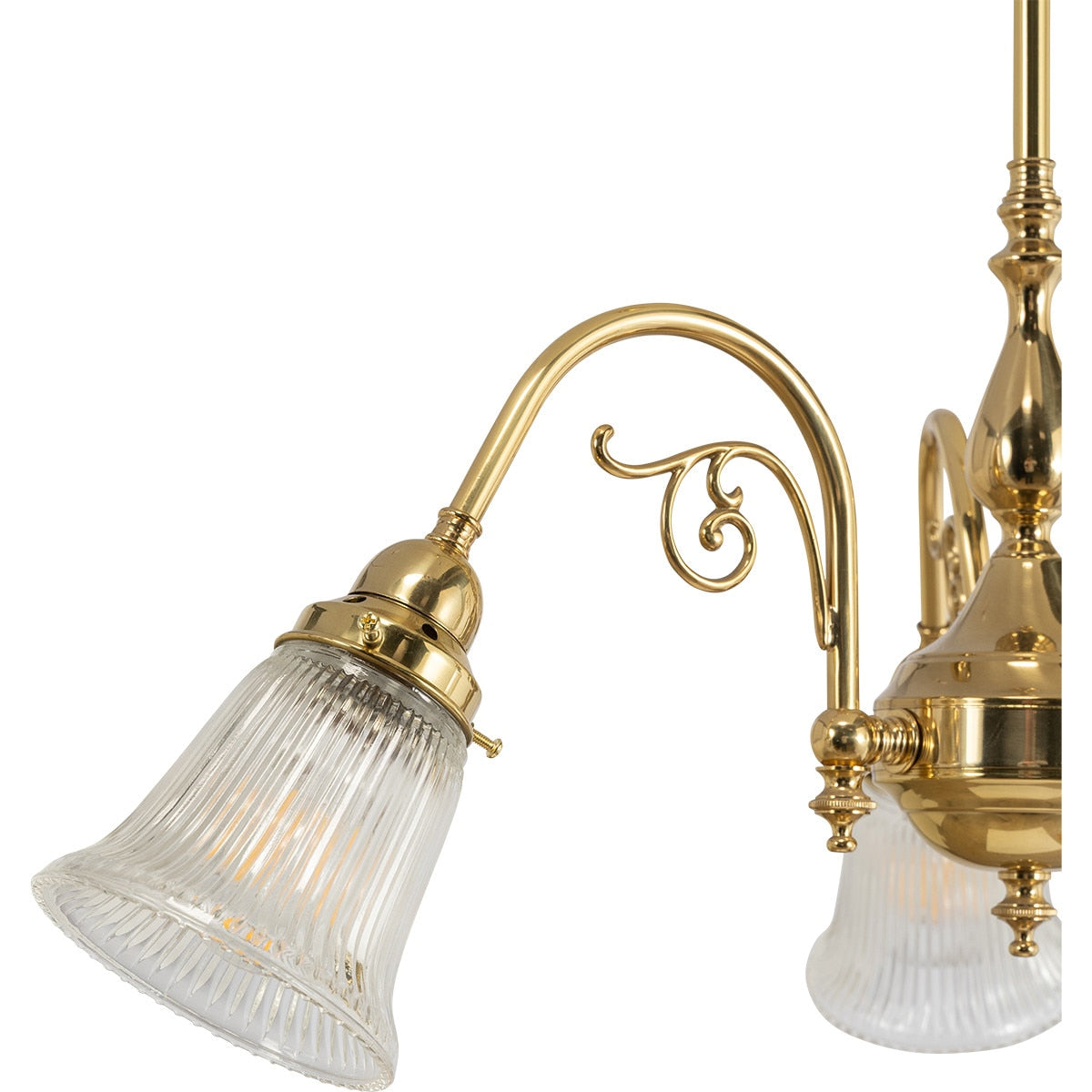 Victoriana 3 Light Pendant Light with Zipper Shade Polished Brass & Clear - 3001280