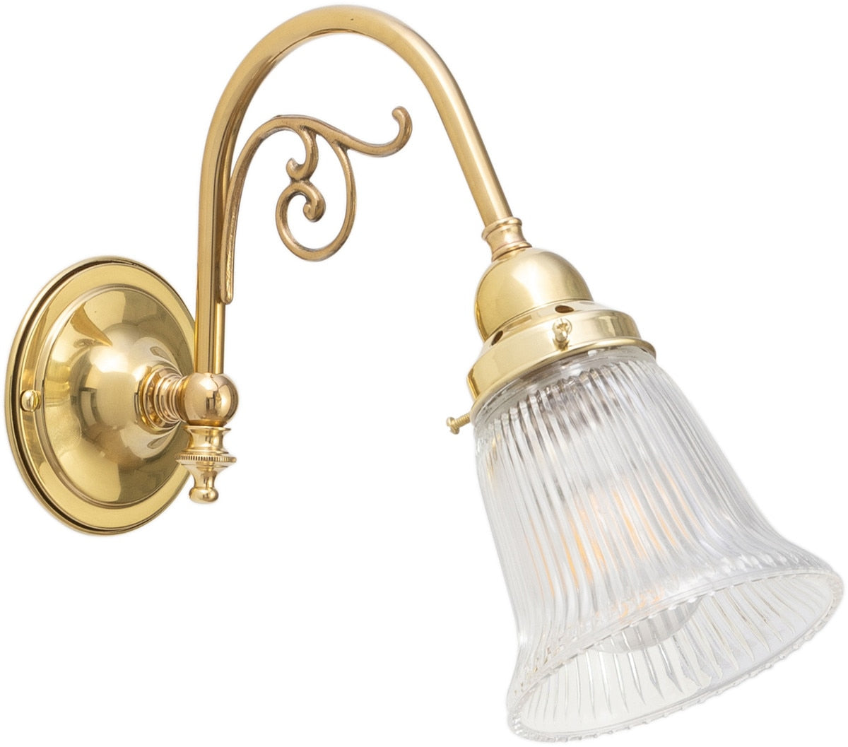 Victoriana Wall Light with Zipper Shade Polished Brass & Clear - 3001282