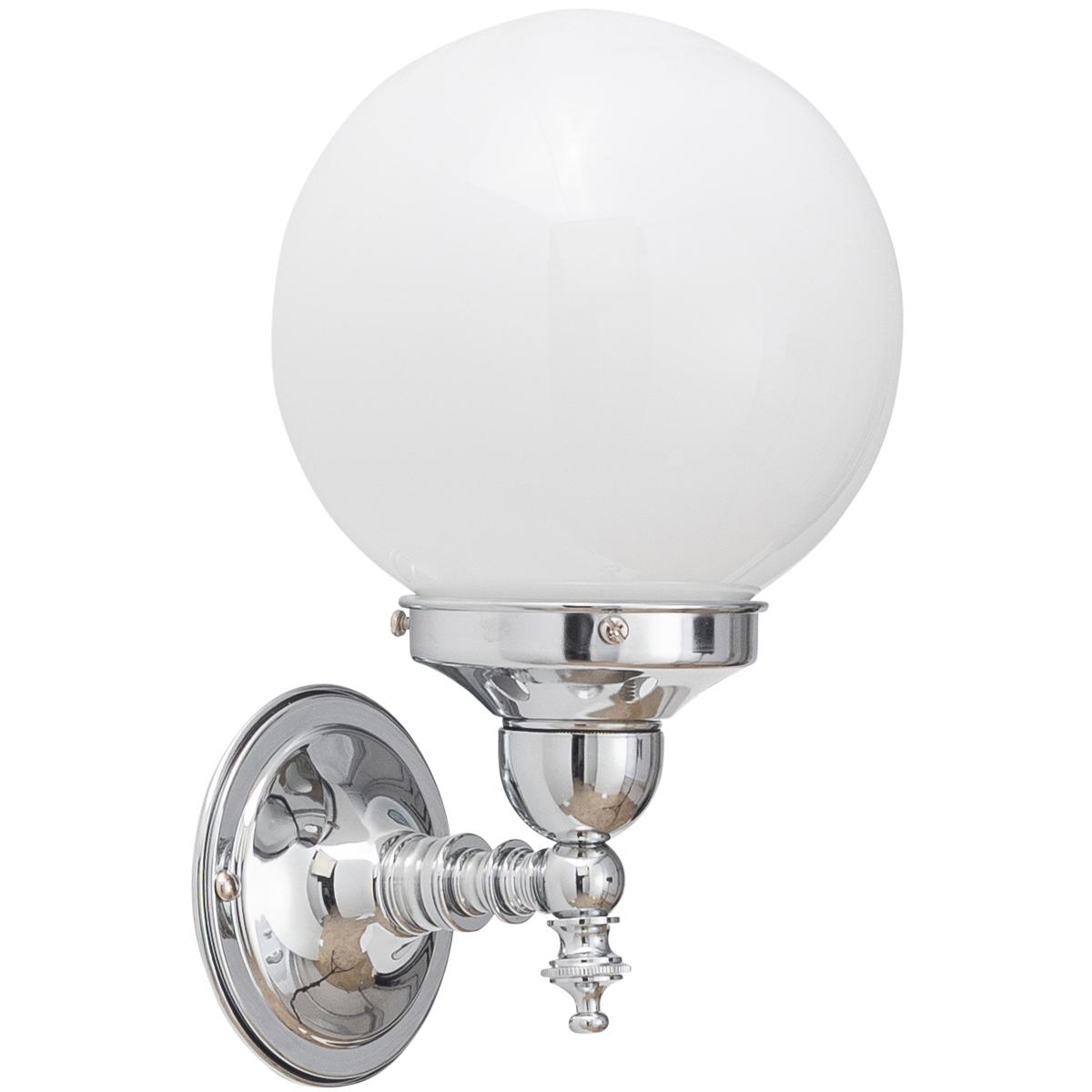 Koscina Wall Light Chrome Aluminium With 6" Sphere Opal Gloss Glass - 3010105
