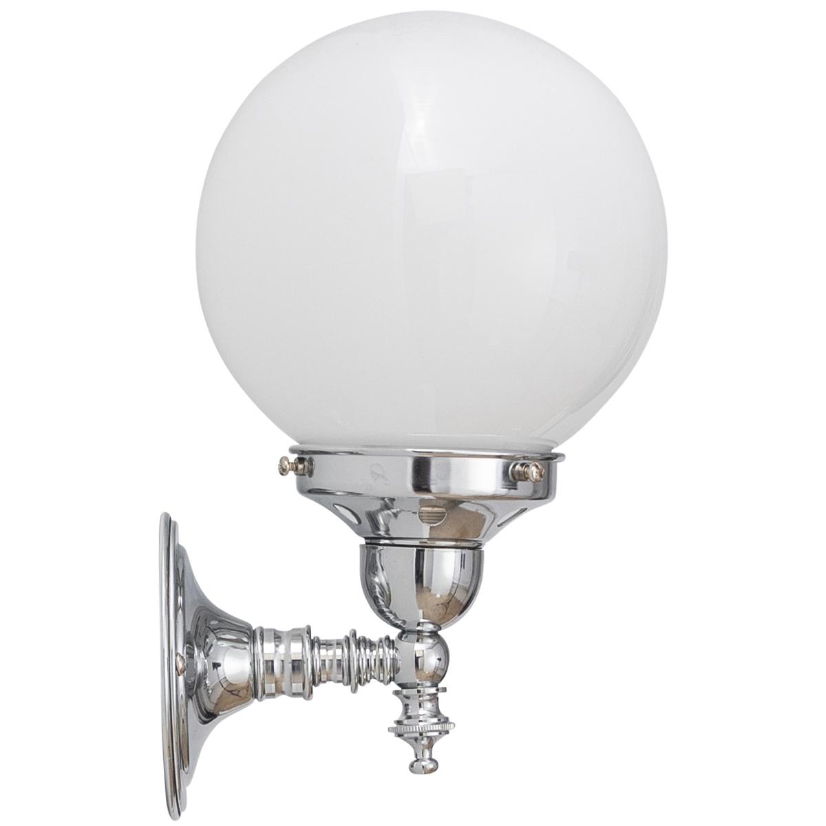 Koscina Wall Light Chrome Aluminium With 6" Sphere Opal Gloss Glass - 3010105