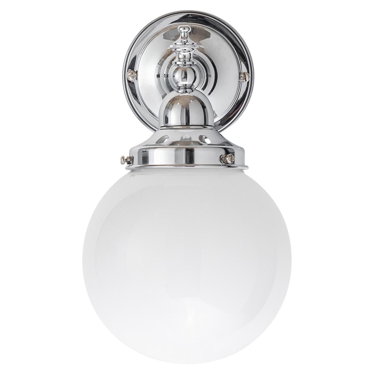 Koscina Wall Light Chrome Aluminium With 6" Sphere Opal Gloss Glass - 3010105