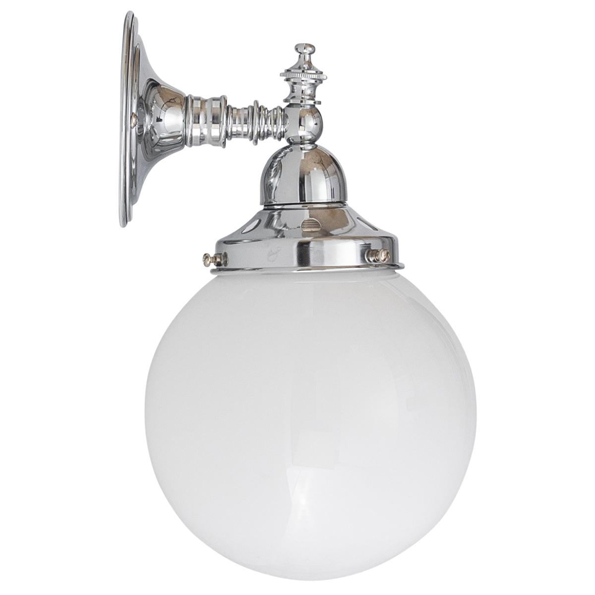Koscina Wall Light Chrome Aluminium With 6" Sphere Opal Gloss Glass - 3010105