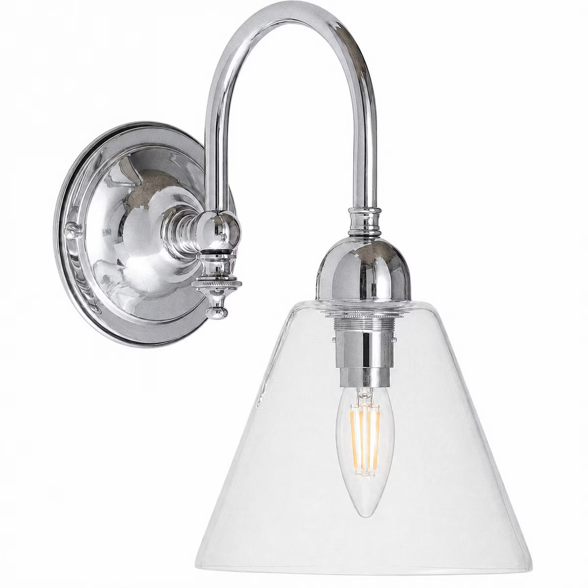 Loxton Wall Light Chrome With Cono Clear Glass - 3010110