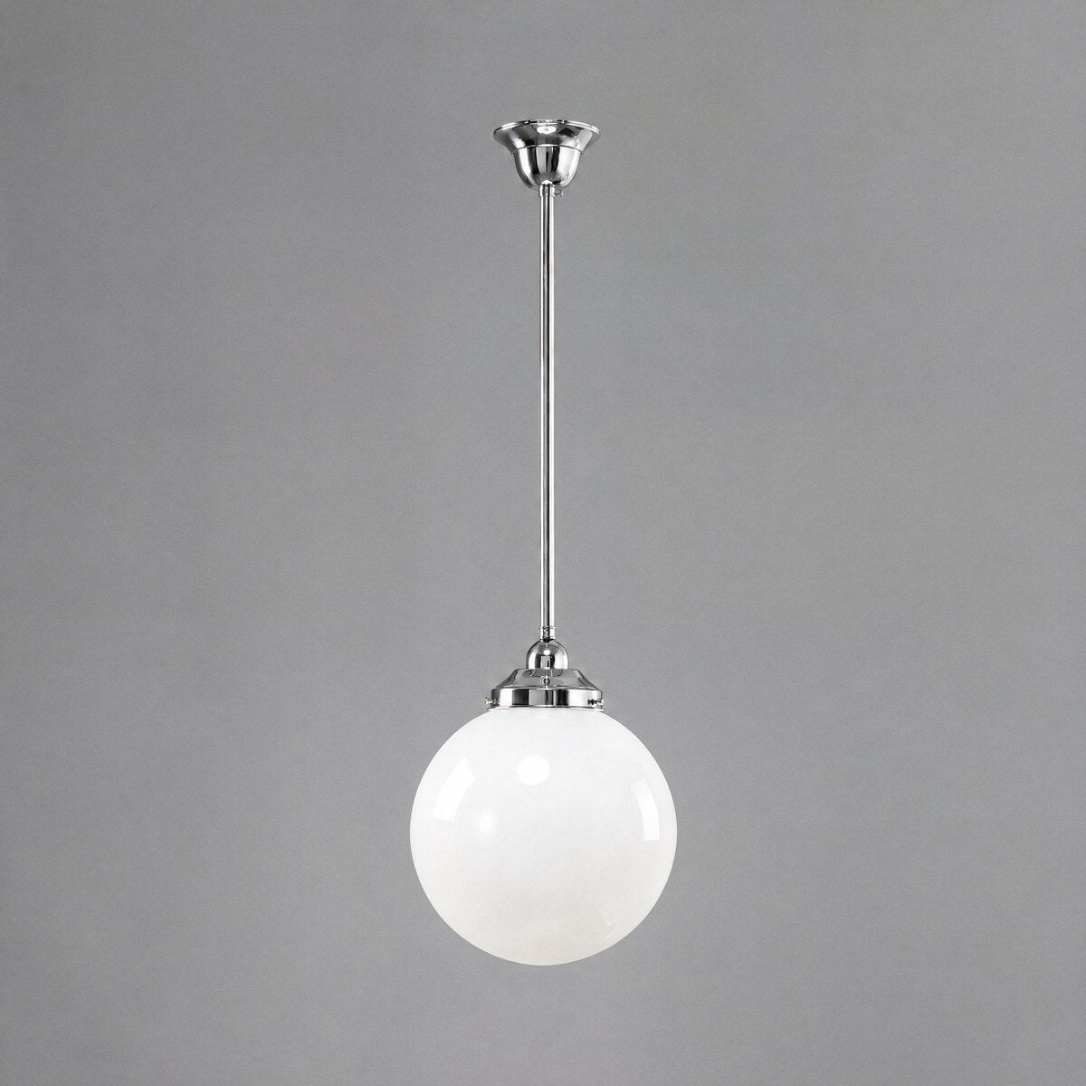 Single Rod Pendant Chrome With 10" Sphere Opal Gloss Glass - 3010170