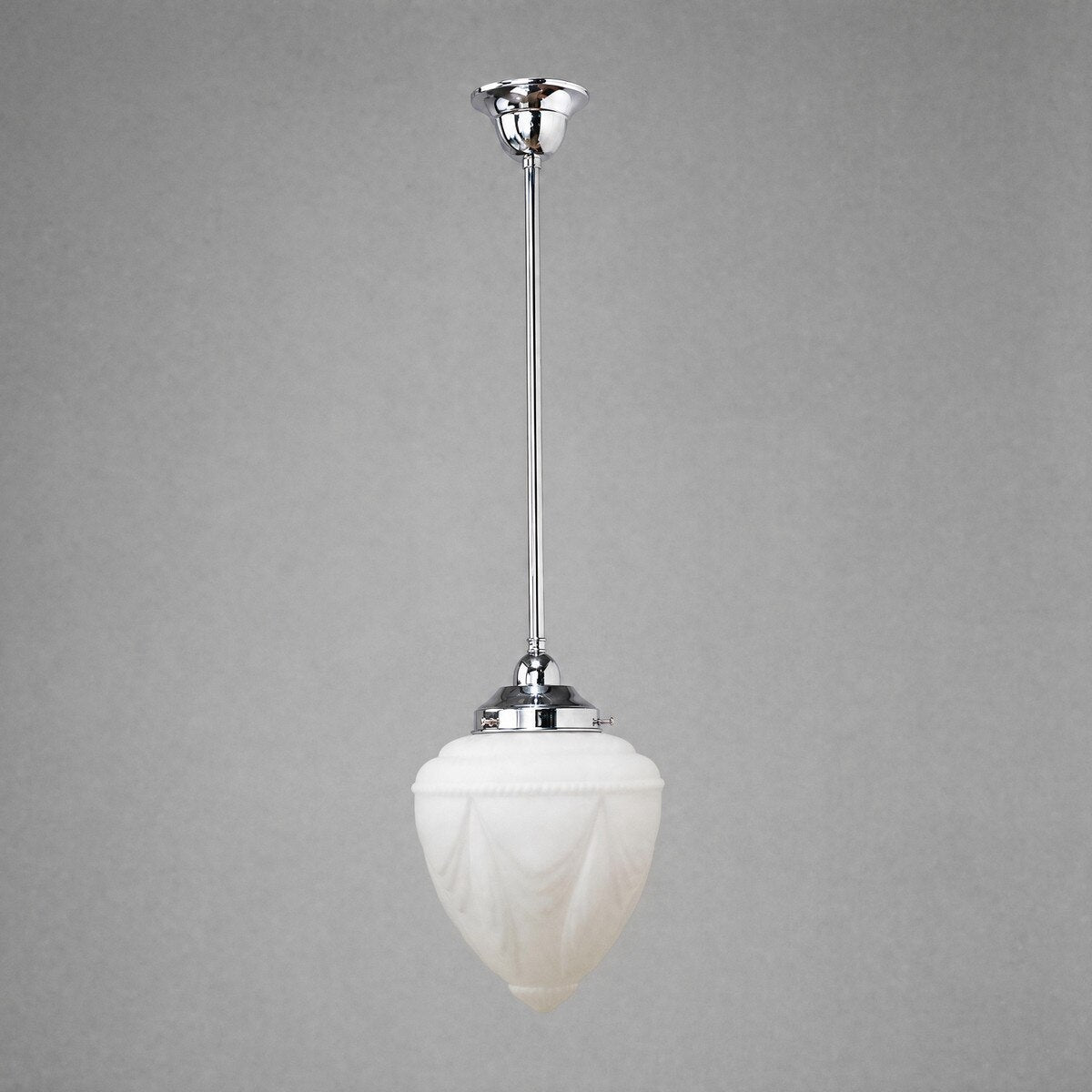 Single Rod Pendant Chrome With 8" Empire Opal Matt Glass - 3010180