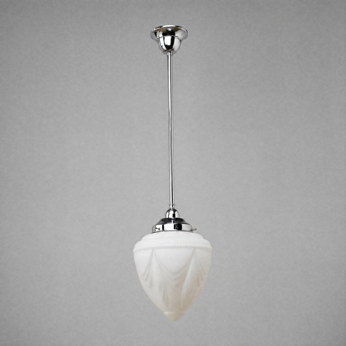 Single Rod Pendant Chrome With 8" Empire Opal Matt Glass - 3010180