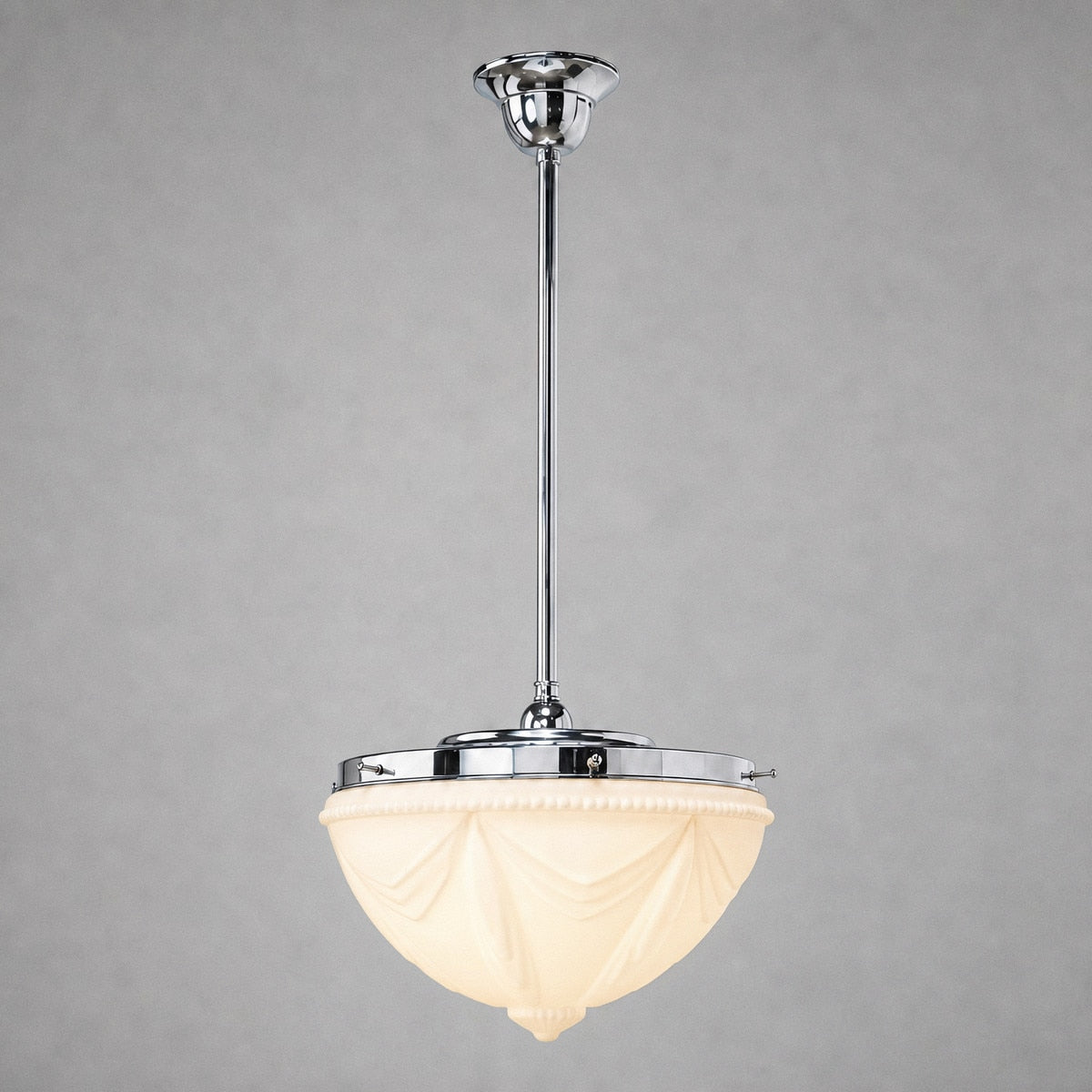 Single Rod Pendant Chrome With 14" Empire Opal Matt Glass - 3010197