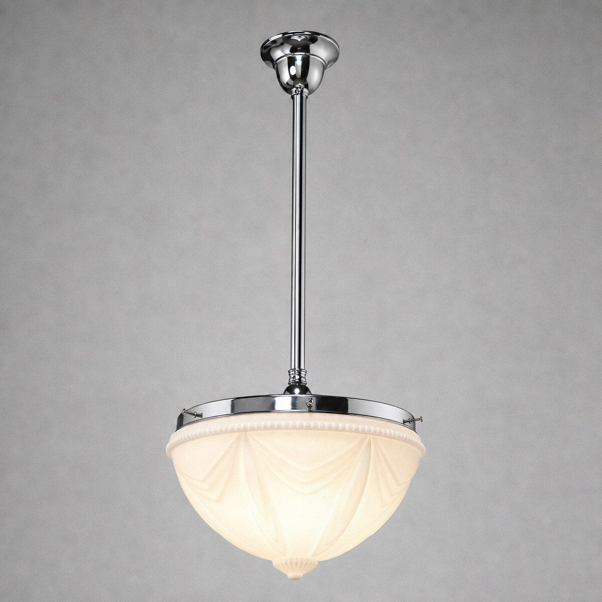 Single Rod Pendant Chrome With 14" Empire Opal Matt Glass - 3010197