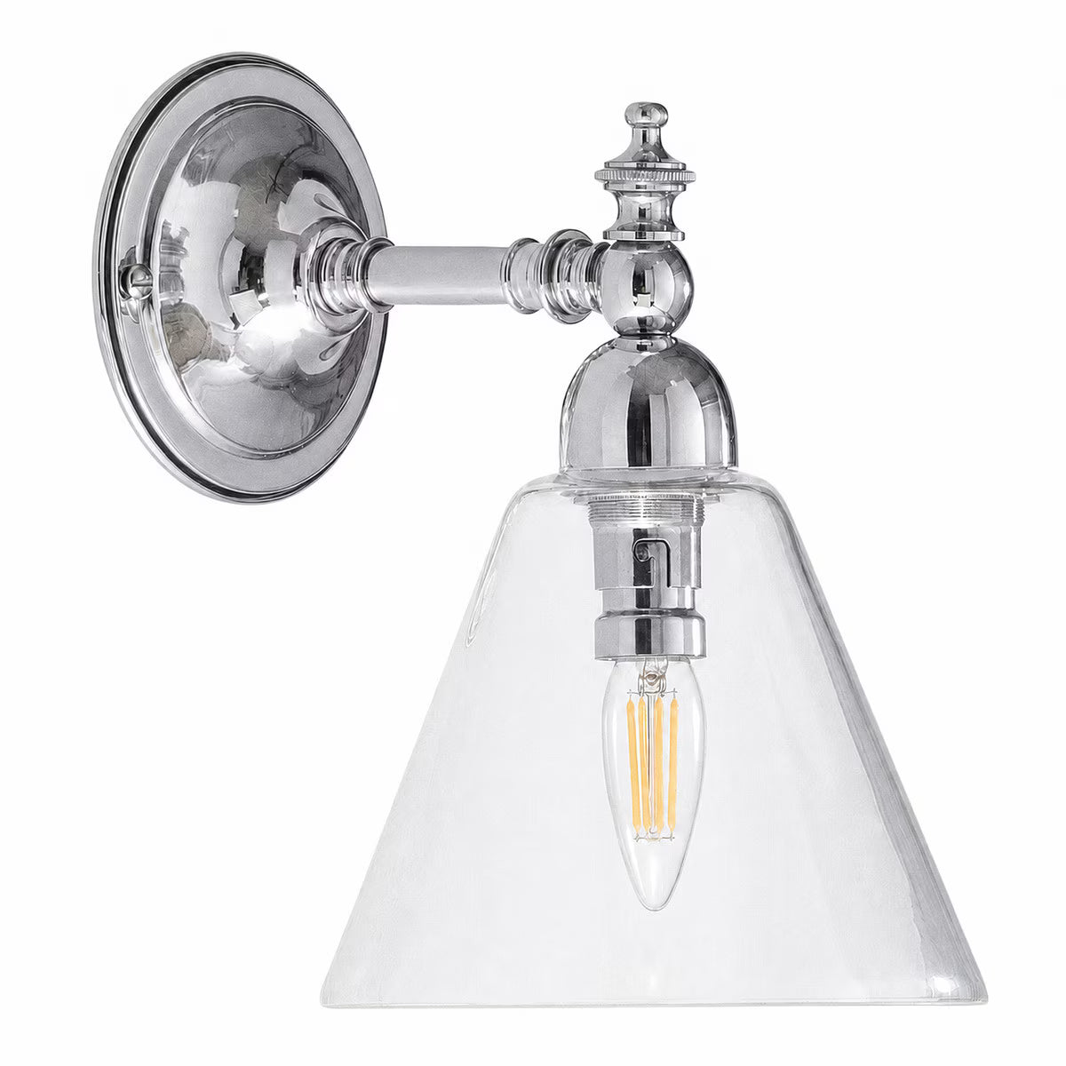 Waubra Wall Light Chrome With Cono Clear Glass - 3010218