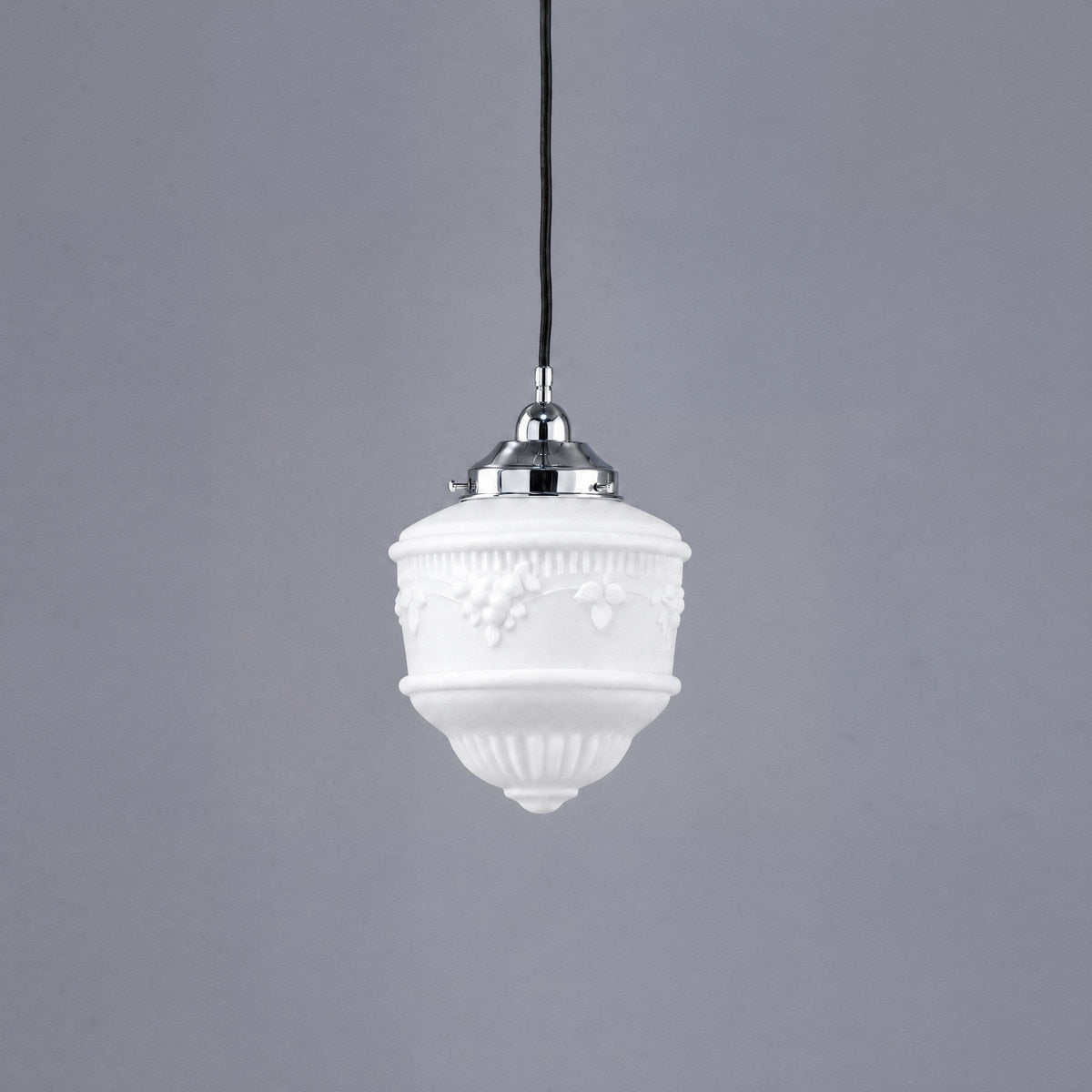 Single Cord Pendant Chrome With 8" Senator Opal Matt Glass - 3010222