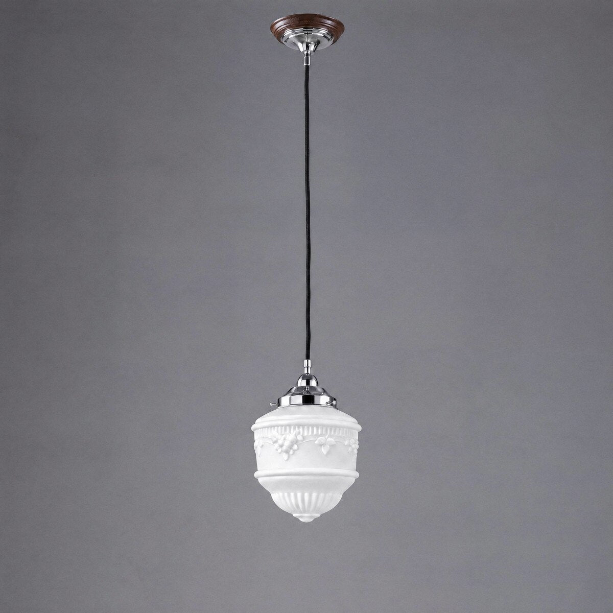 Single Cord Pendant Chrome With 8" Senator Opal Matt Glass - 3010222