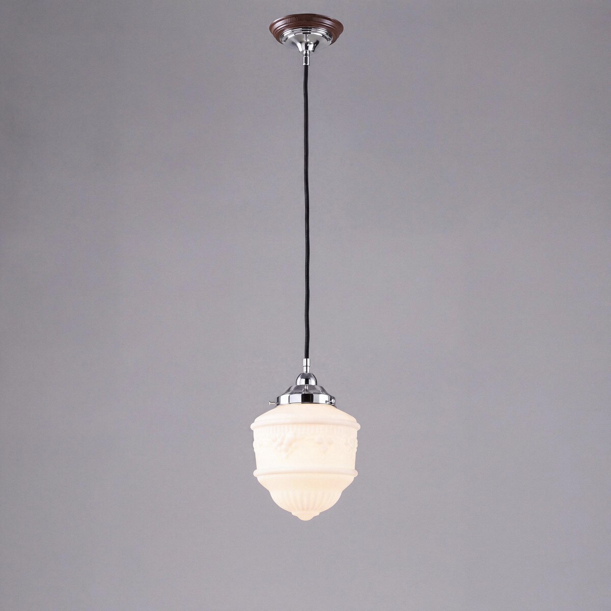 Single Cord Pendant Chrome With 8" Senator Opal Matt Glass - 3010222